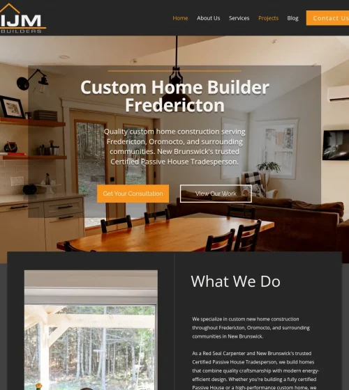 Web design project for IJM Construction Management in Fredericton