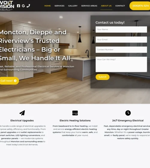 Electrical contractor web design for Volt Vision - LogicPros